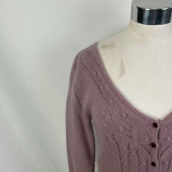 Dolce and Gabbana Lavender Crop Jeweled Button Cardigan - Picture 3 of 8